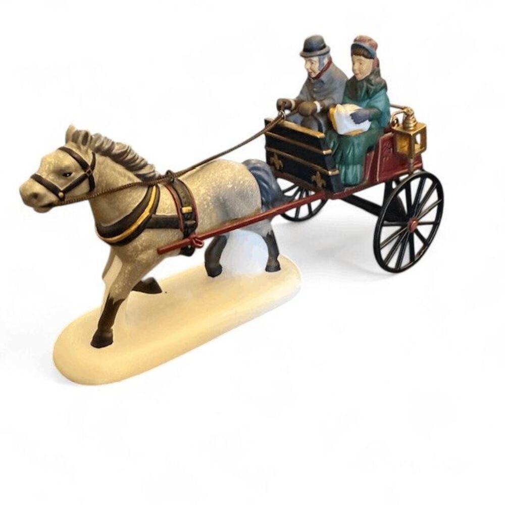 Department 56 Red Christmas‎ Sulky Retired Horse Carriage 58401, Size: 3.5" x 6"